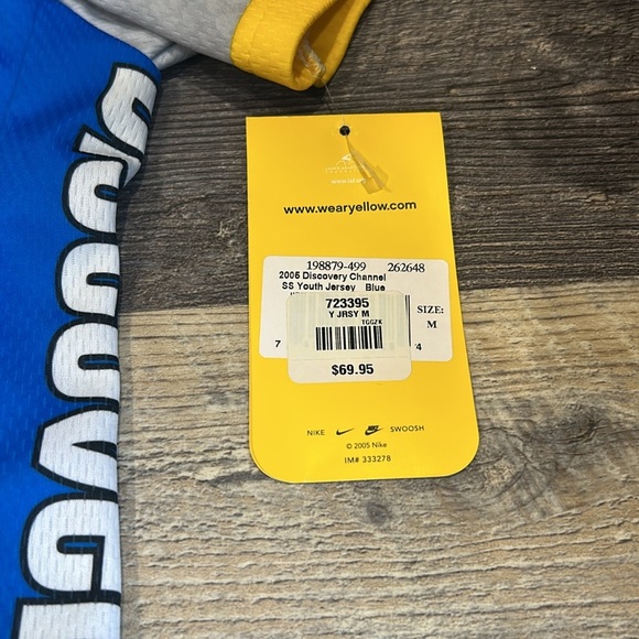 Nike Shirt Men Extra Large Blue White Discover Channel Dri Fit Cycling Bicycle - Picture 5 of 5